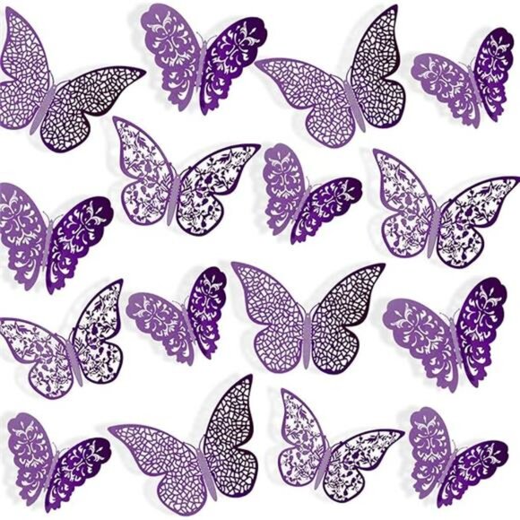 72Pieces 3DButterfly Wall Decals Sticker Wall Decal Decor Art Decorative Sticker - Picture 7 of 7